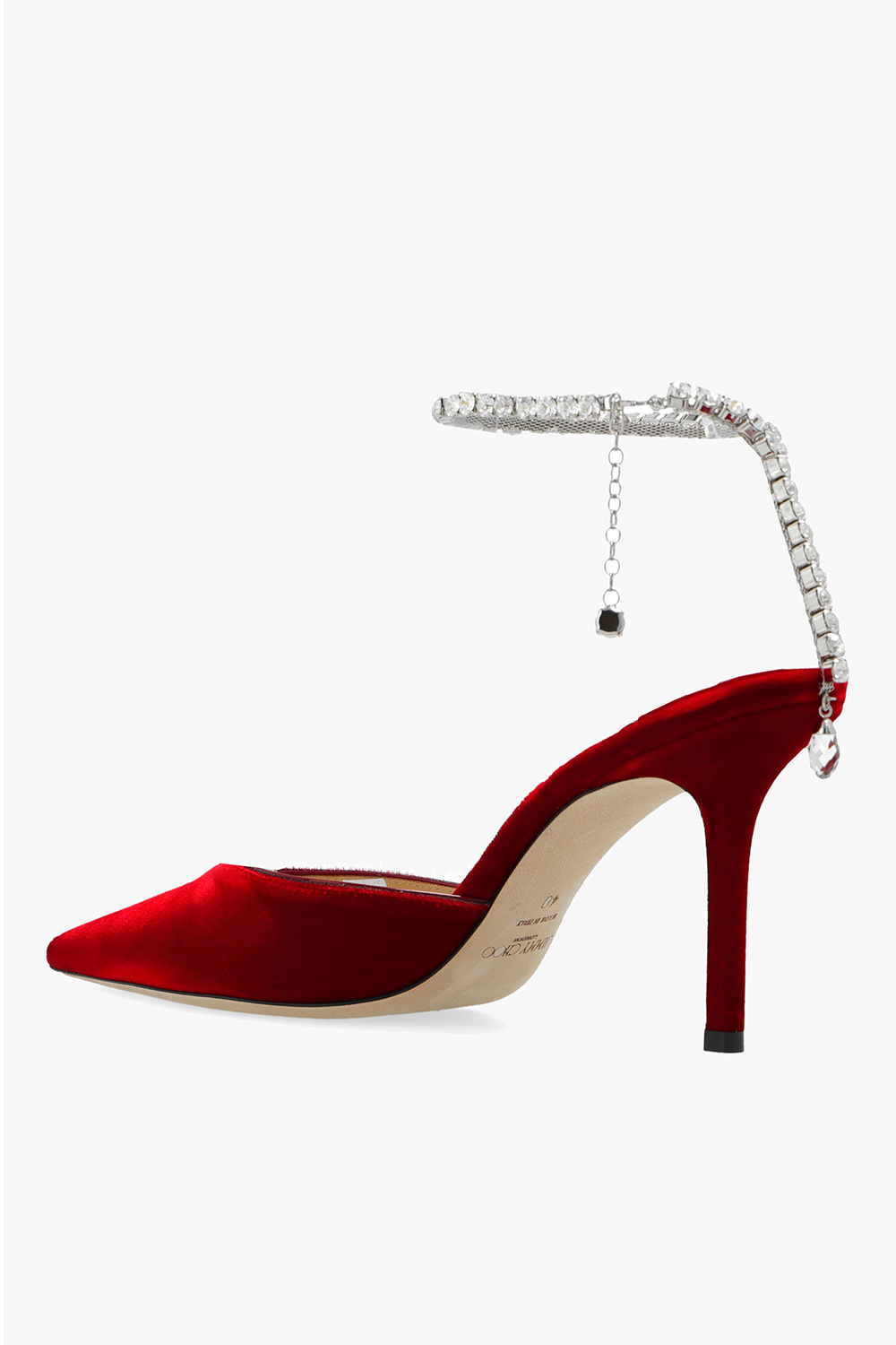 Jimmy choo red hot sale suede pumps